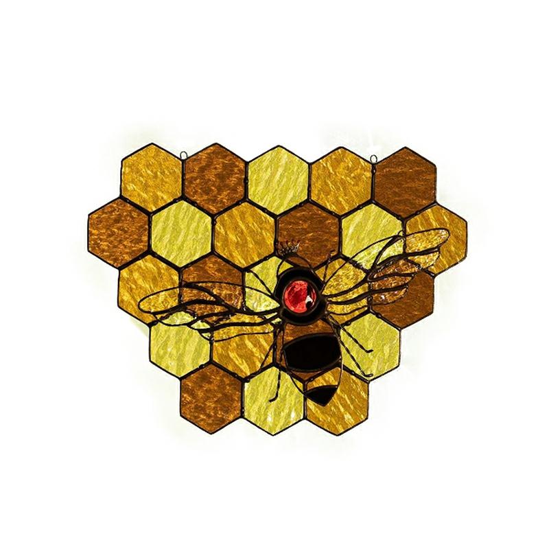 Honey Bee Mosaic Wall Hanging Ornament Beautiful Art Decor For Living Room Garden Yard Window New  |  Writing Material Writing Material Writing Material