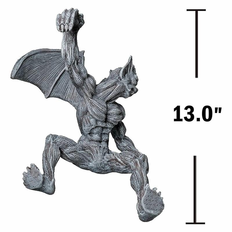 Horror Beast Pendant Statue For Outdoor Wall-Mounted Resin Wing Devil Ornament With A Posture Climbing Over The Wall New  |  Art & Crafts Art & Crafts Art & Crafts