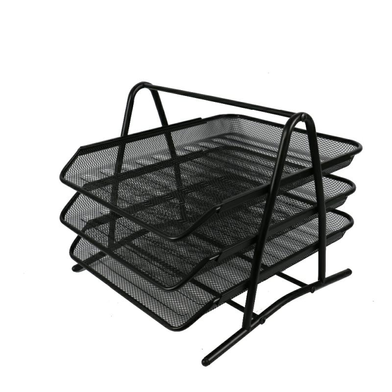 Hot Deals Knockdown 3 Tier Desktop Office Metal Mesh Desk Organizer File Letter Tray  |  Files & Folders Files & Folders Files & Folders