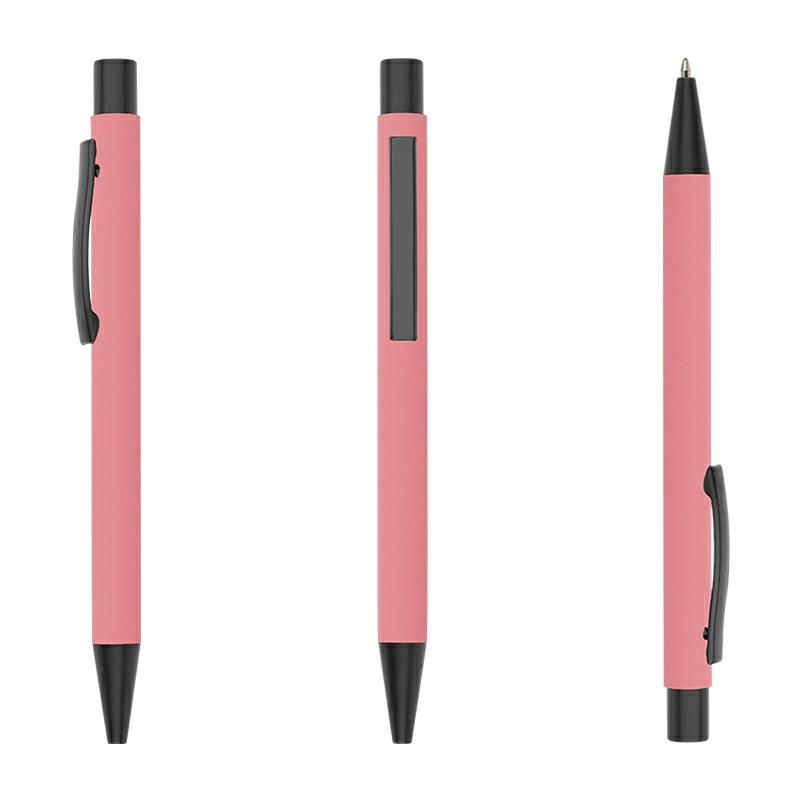 Hot Metal Promotional Click Rubber Ballpoint Pen Ball Pont Pens Fast Production Wholesale Ball Point Pens Pink  |  Writing Instruments Writing Instruments Any Pantone Color