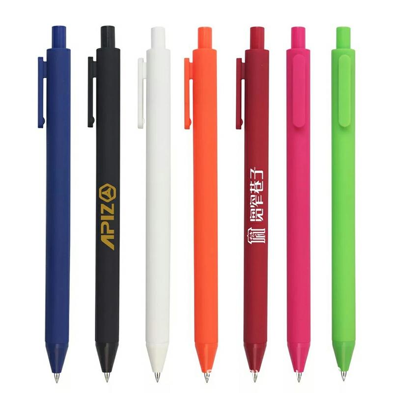 Hot Sale Promotion Soft Rubber Touch Body Ballpoint Pen Plastic Push Button Click Plastic Gel Ink Hot Sale Promotion Ball Pen Red  |  Writing Instruments Writing Instruments Black