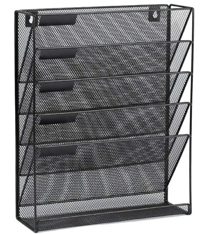 Hot Sale Wall File Organizer Holder File Organizer Mesh 5 Tier Vertical Hanging Wall Holder Paper Organizer Desk  |  Files & Folders Files & Folders Files & Folders