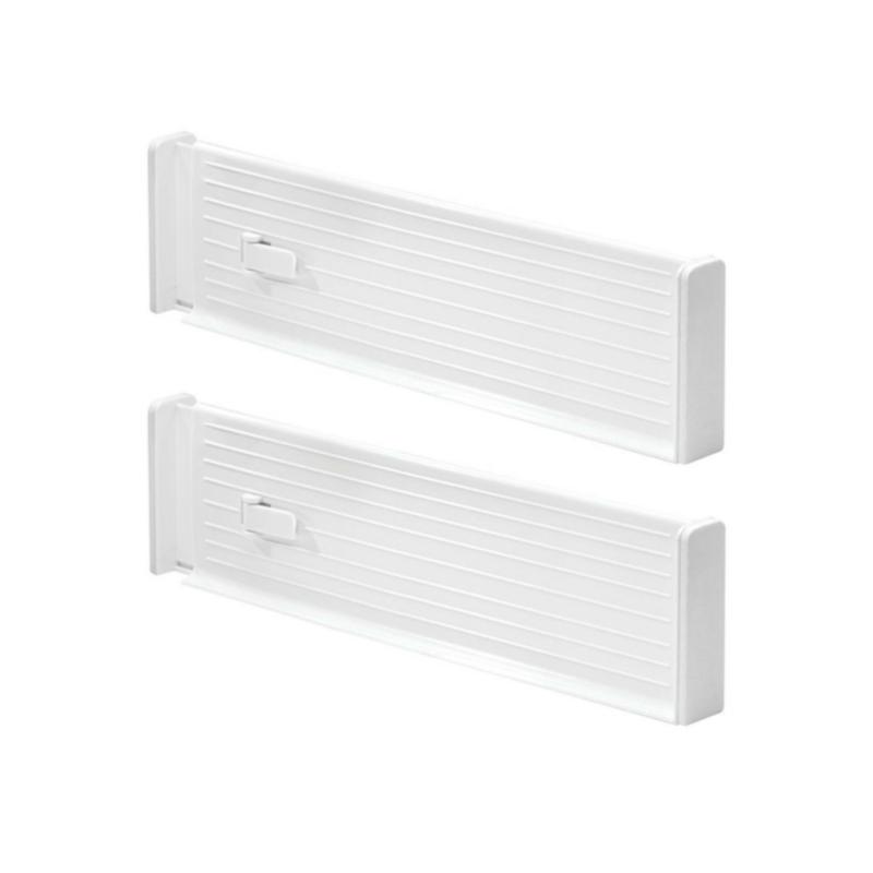 Interdesign 2 Pieces Linus Adjustable Deep Drawer Divider Set White  |  Desk Supplies Desk Supplies Desk Supplies