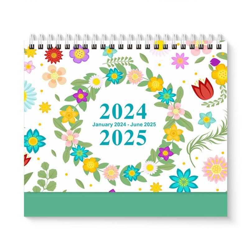 January 2024-June 2025 Desk Calendar English Month Planning Calendar 365 Days Countdown Calendar  |  Writing Material Writing Material Writing Material