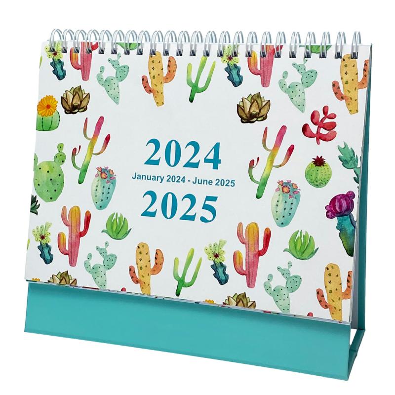 January 2024-June 2025 Desk Calendar English Month Planning Calendar 365 Days Countdown Calendar  |  Writing Material Writing Material Writing Material