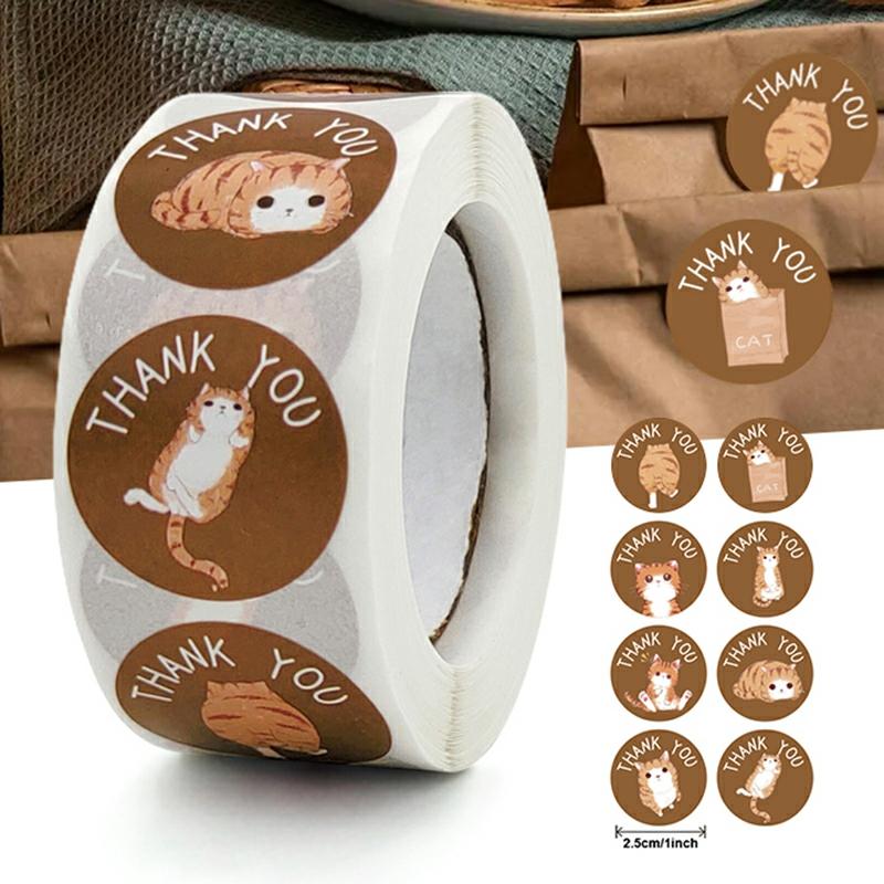 Kids Cartoon Animal Sticker Roll 500-Count Stickers Round Teacher Encouragement Motivational Lable Sticker For Teacher New  |  Writing Material Writing Material Writing Material