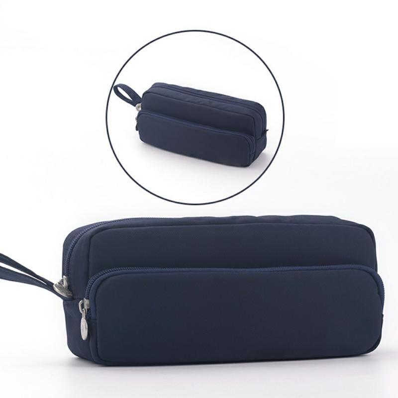 Large Capacity Pencil Case With Multi Compartments For School Office Use Grey Blue  |  Desk Supplies Desk Supplies Black