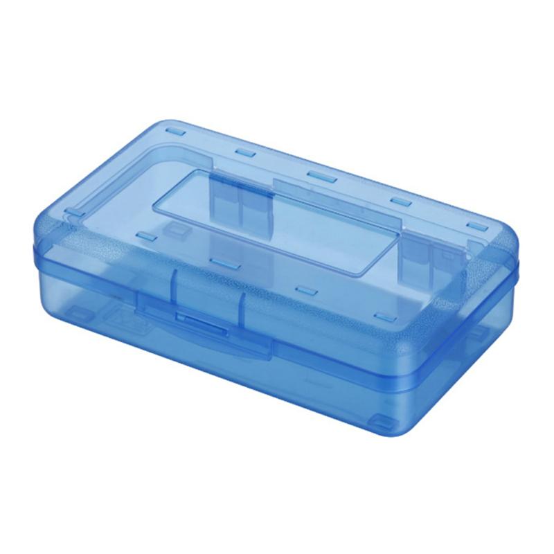 Lovely Transparent/Colorful Pencil Box Portable Large Capacity Pencil Box For Home School Office Blue  |  Desk Supplies Desk Supplies Blue