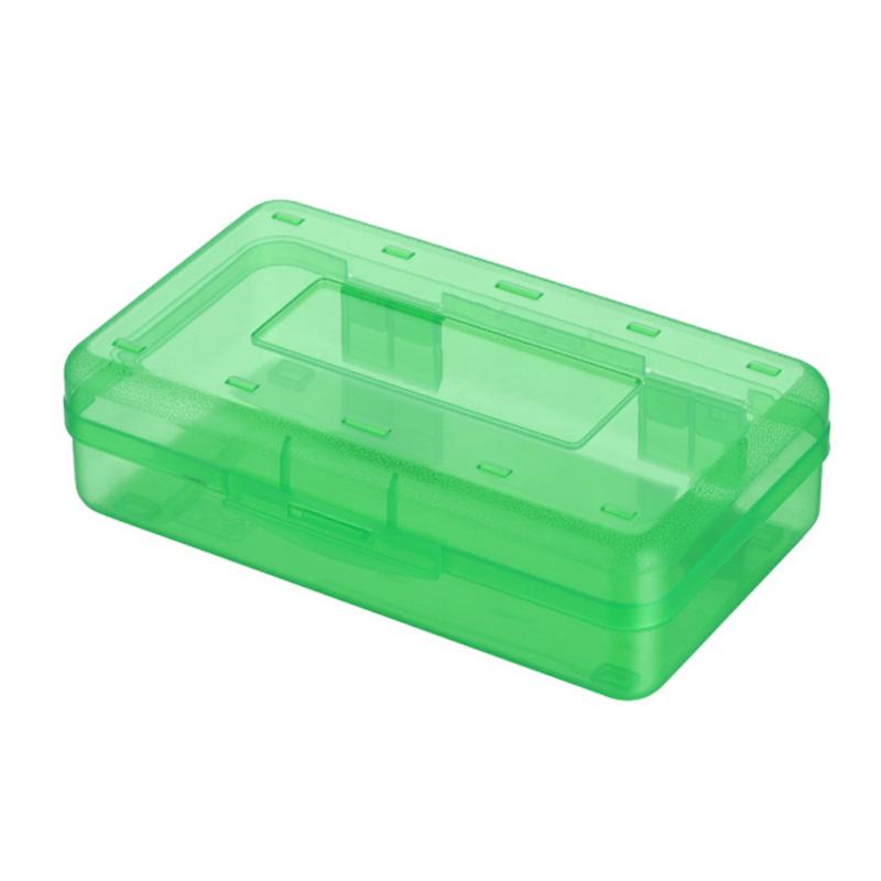 Lovely Transparent/Colorful Pencil Box Portable Large Capacity Pencil Box For Home School Office Green  |  Desk Supplies Desk Supplies Blue