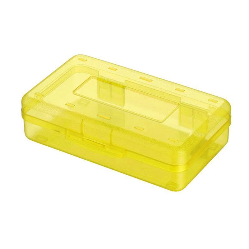 Lovely Transparent/Colorful Pencil Box Portable Large Capacity Pencil Box For Home School Office Yellow  |  Desk Supplies Desk Supplies Blue