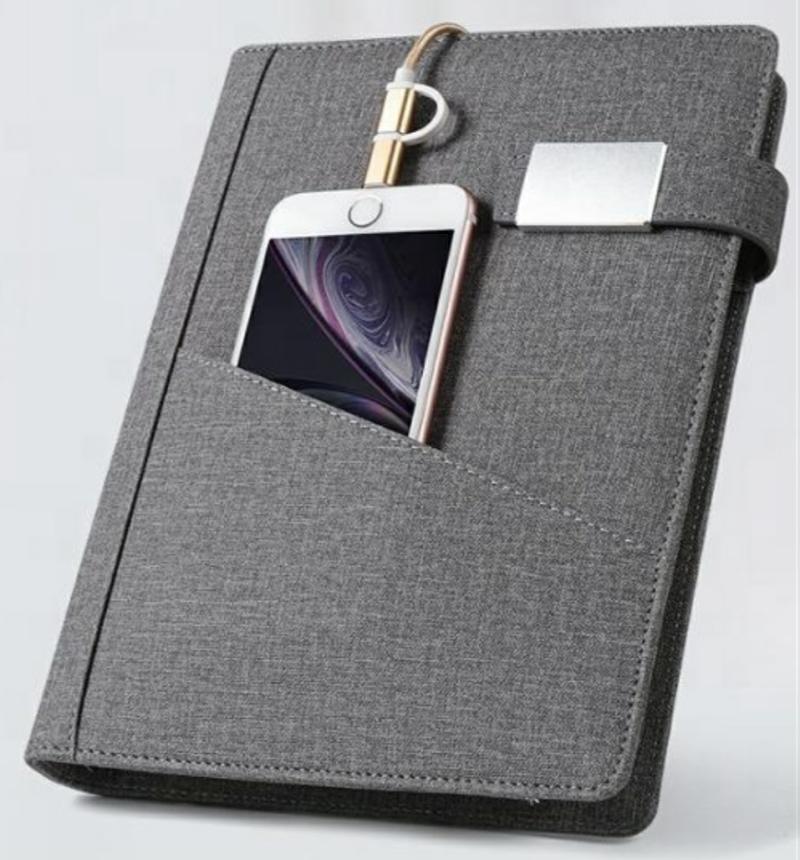 Luxury Diary Planner Notebook With Power Bank And Usb Grey  |  Writing Material Writing Material Writing Material