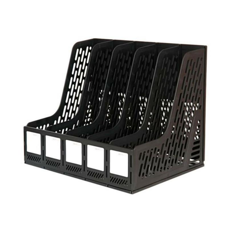 Magazine Rack 5 Pieces Attached Grey Black  |  Desk Supplies Desk Supplies Desk Supplies