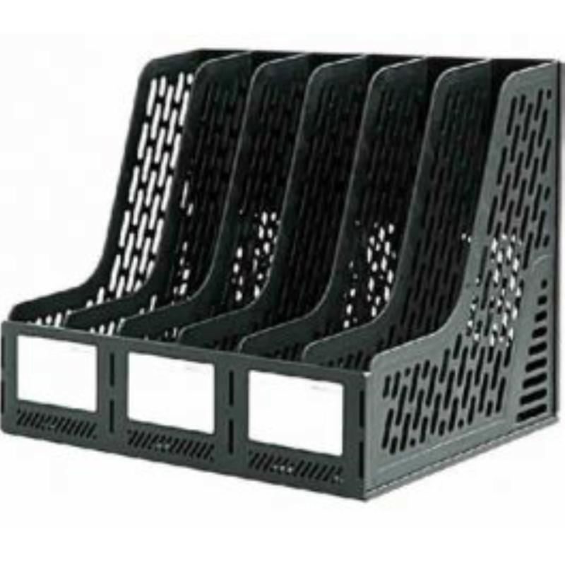 Magazine Rack 6 Pieces Attached Black  |  Desk Supplies Desk Supplies Desk Supplies