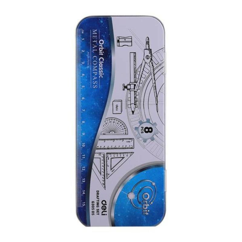 Mathematical Instrument Set Metal Box White  |  Writing Instruments Writing Instruments Writing Instruments