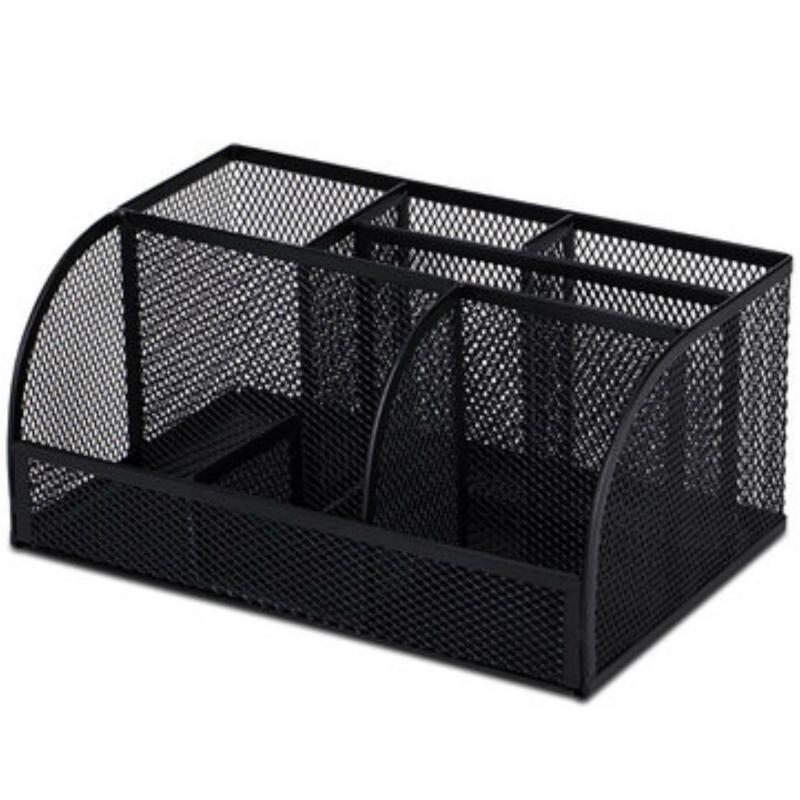 Mesh Desk Organizer 7 Division Black  |  Desk Supplies Desk Supplies Desk Supplies