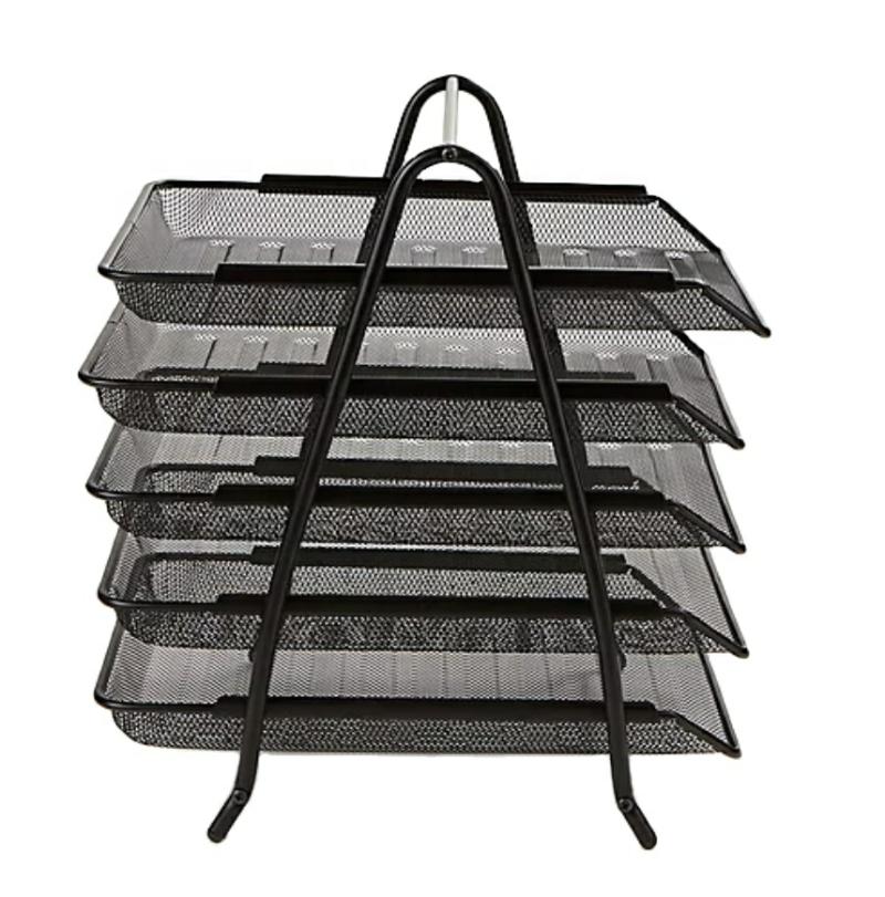 Metal 5 Tier Mesh Paper Files Office Table Desk Organiser Organizer Hot Sale  |  Files & Folders Files & Folders Files & Folders