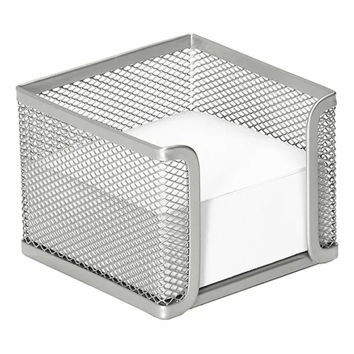 Metal Mesh Pen Holder Square Silver  |  Desk Supplies Desk Supplies Desk Supplies