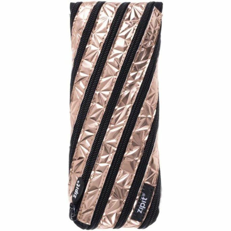 – Metallic Pencil Case For Girls, Holds Up To 30 Pens, Pouch Made Of One Long Zipper Rose Gold  |  Writing Instruments Writing Instruments Blue Green