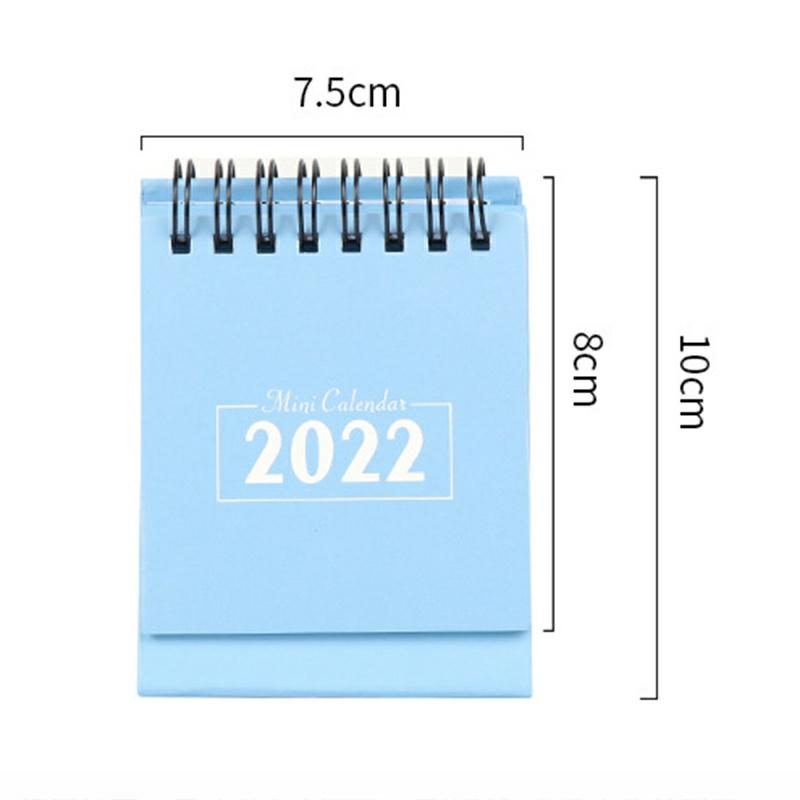 Mini Desk Calendar 2022 Simple Minimalist Standing Flip Calendar Desktop Ornament Monthly Calendar Plan Book Blue  |  Writing Material Writing Material Black