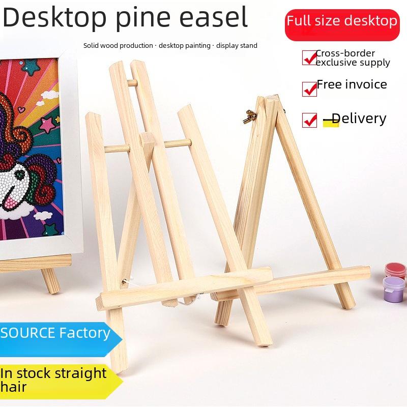 Mini Desktop Small Easel Wooden Children Triangle Easel Digital Oil Painting Frame Special Display Bracket Wholesale Custom 8 × 13Cm Tripod [Finely Polished]  |  Boards & Easels Boards & Easels 11*19cm tripod [finely polished]