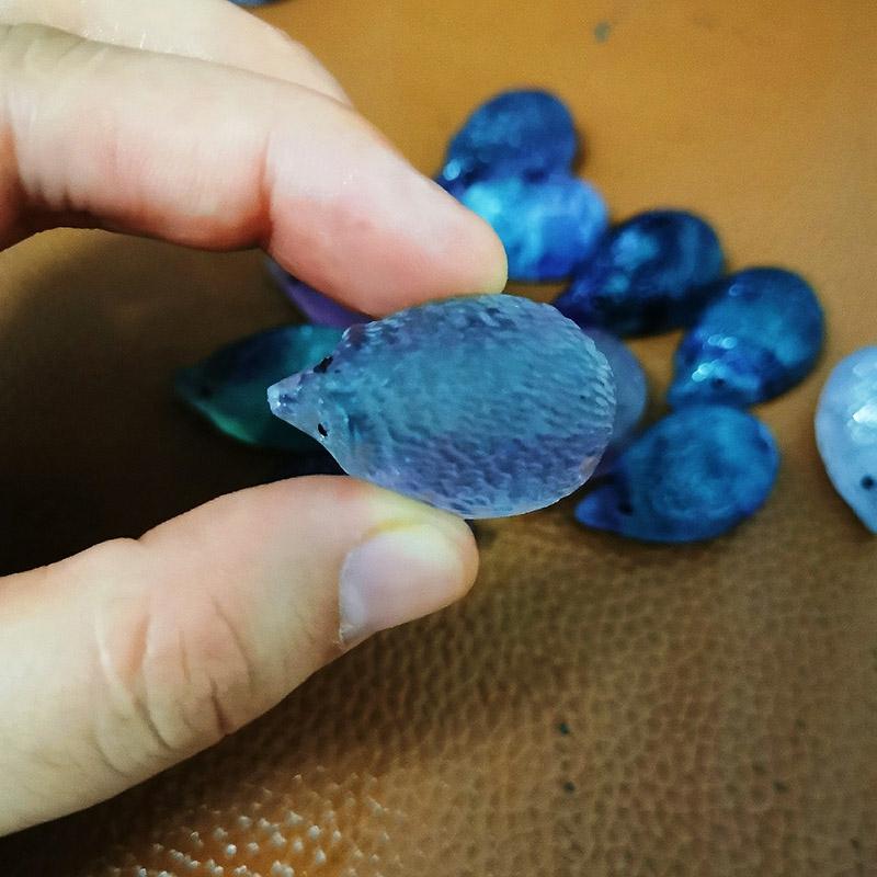 Mini Fluorite Hedgehog Stone Quartz Crystal Carved Decoration Ornament For Home Office  |  Writing Material Writing Material Writing Material