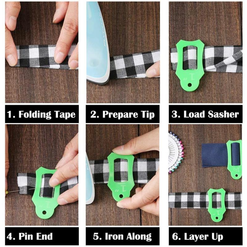 Multi-Sizes Sasher Tool With Storage Chain Multi-Color Quilting Pins For Folding Fabric And Biasing Strips Roll Tool Green  |  Art & Crafts Art & Crafts Art & Crafts