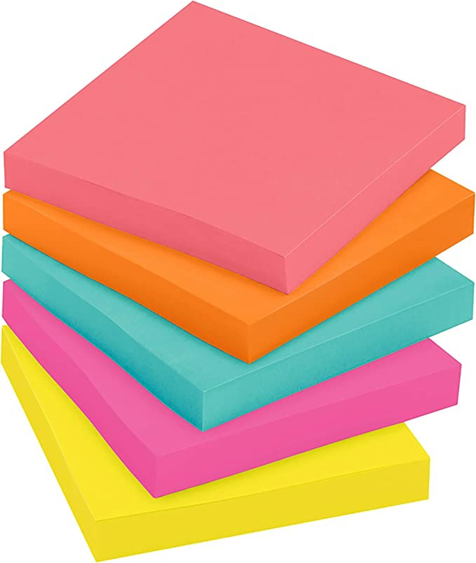 Multicolor Sticky Notes 76X76Mm 100 Sheets X 5  |  Writing Material Writing Material Writing Material