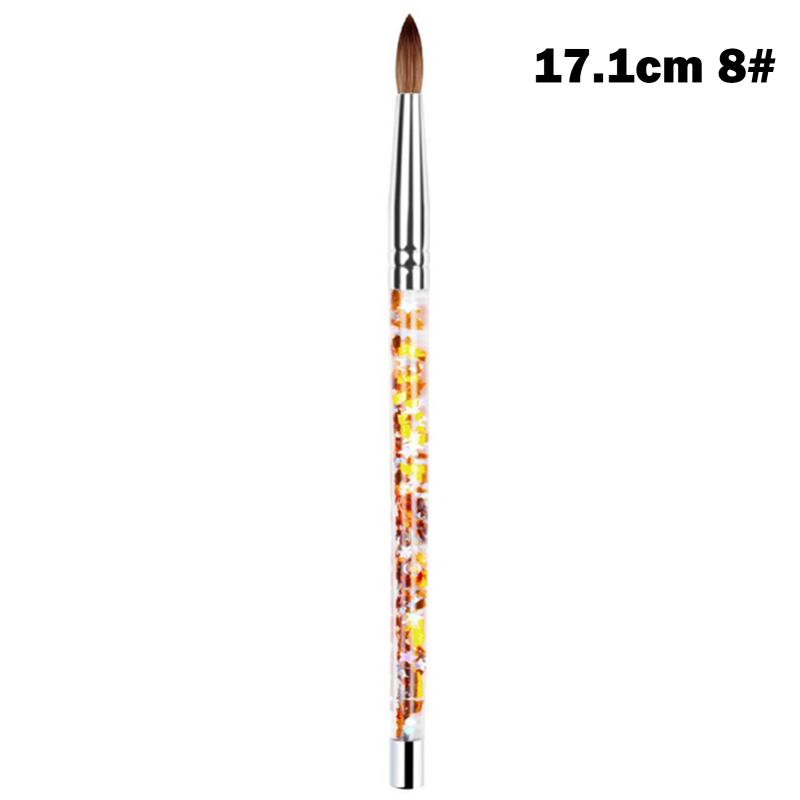 Nail Art Brush Acrylic Uv Gel Glitter Painting Brushes Crystal Handle Nylon Hair Carving Flower Pens For Nail Art 17.1Cm  |  Art & Crafts Art & Crafts 17.1cm