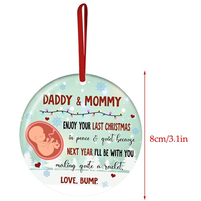 Newborn Record Christmas Ornament Round Wooden Pendant Theme Party Decorative Props For Home Living Room Bedroom New  |  Art & Crafts Art & Crafts Art & Crafts