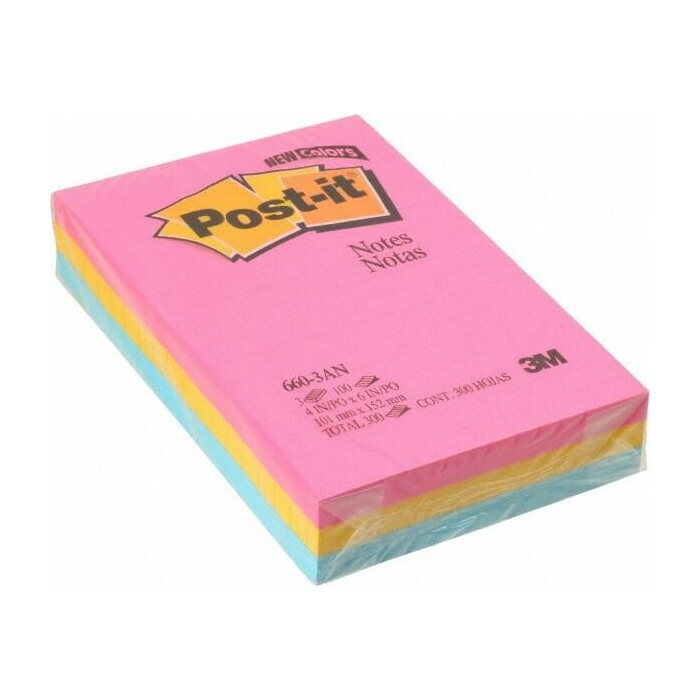 Note 100 Sheet Multicolor 4 X 6 Inch 3-Piece  |  Writing Material Writing Material Writing Material