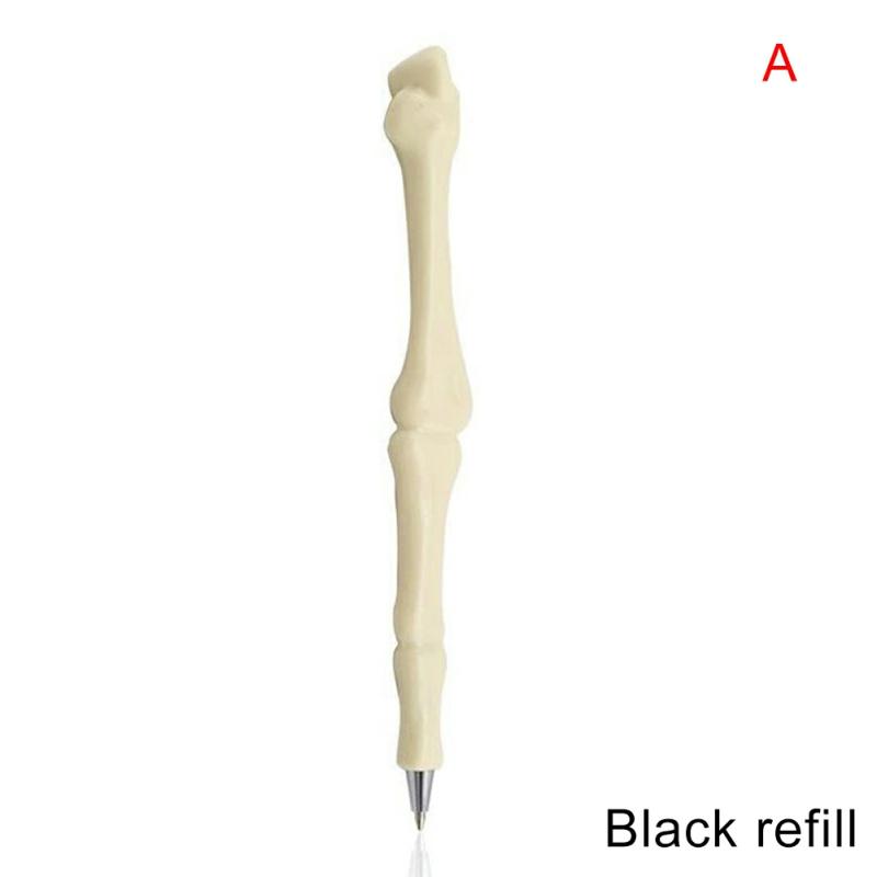 Novelty Bone Shape Ballpoint Pens Finger Pen Stationery Crazy Gift For Nurse Doctor Student Realistic Halloween A,Black  |  Writing Instruments Writing Instruments A