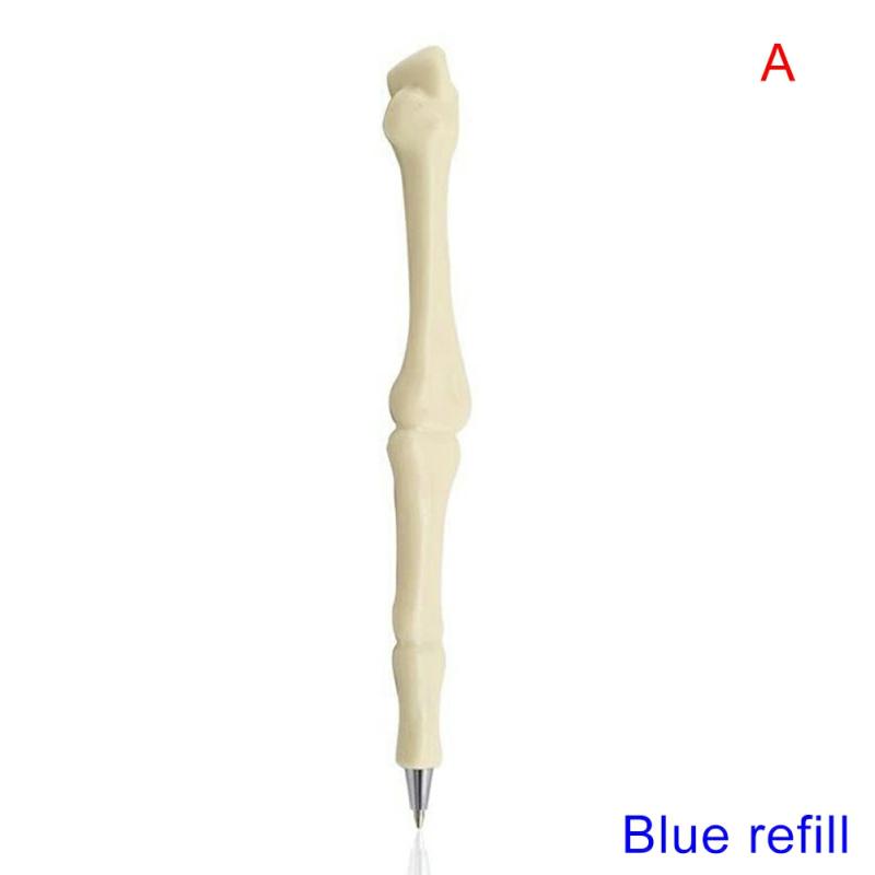 Novelty Bone Shape Ballpoint Pens Finger Pen Stationery Crazy Gift For Nurse Doctor Student Realistic Halloween A,Blue  |  Writing Instruments Writing Instruments A