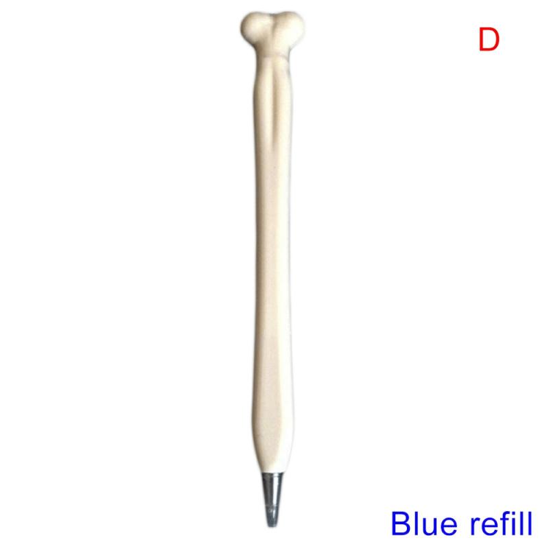 Novelty Bone Shape Ballpoint Pens Finger Pen Stationery Crazy Gift For Nurse Doctor Student Realistic Halloween D,Blue  |  Writing Instruments Writing Instruments A