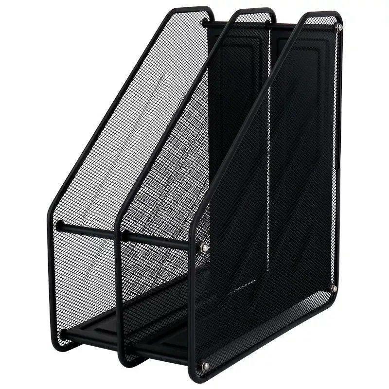 Office Desk Organizer 2Grid Metal Mesh Paper File Document Vertical Letter Tray Black Sliver Holder 2Tier Frame  |  Files & Folders Files & Folders Files & Folders