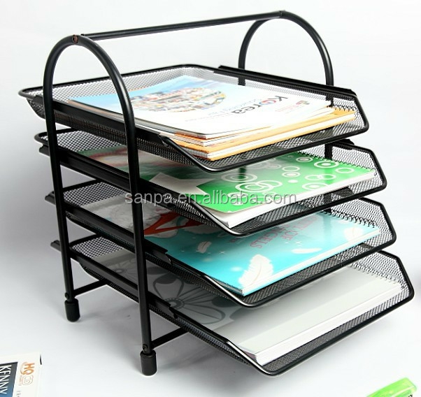 Office Metal Mesh Desk Organizer Document File Paper Tray  |  Files & Folders Files & Folders Files & Folders