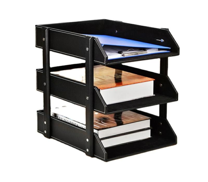 Office Three-Tier Desktop File Rack Multi-Tier Data Box Folder Storage Box Basket File Shelf  |  Files & Folders Files & Folders Files & Folders