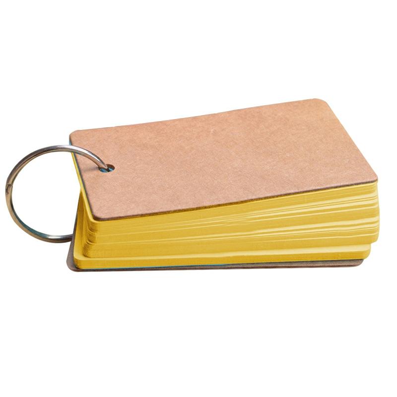 Portable Buckle Binder Notes Flash Cards Memo Pads Diy Blank Card Stationery Yellow  |  Writing Material Writing Material Green