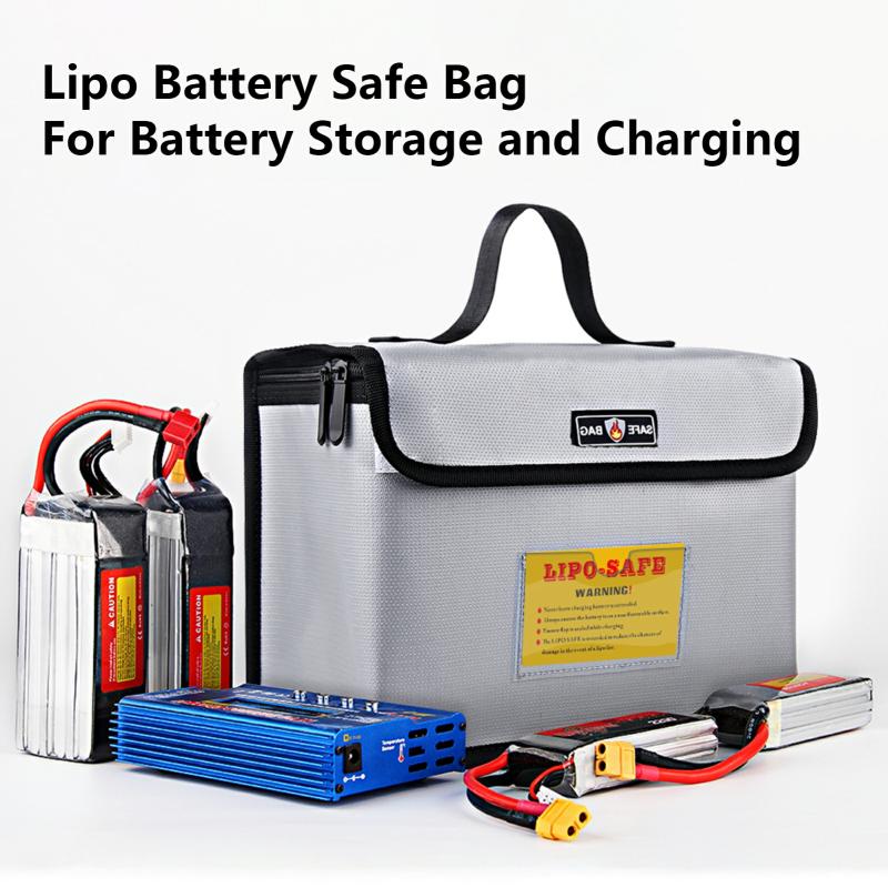 Portable Fireproof Explosionproof Lipo Battery Guard Safe Bag Large Storage Space For Battery Storage And Charging With Double Metal Zipper Case Pouch, 260130190Mm  |  Files & Folders Files & Folders Files & Folders