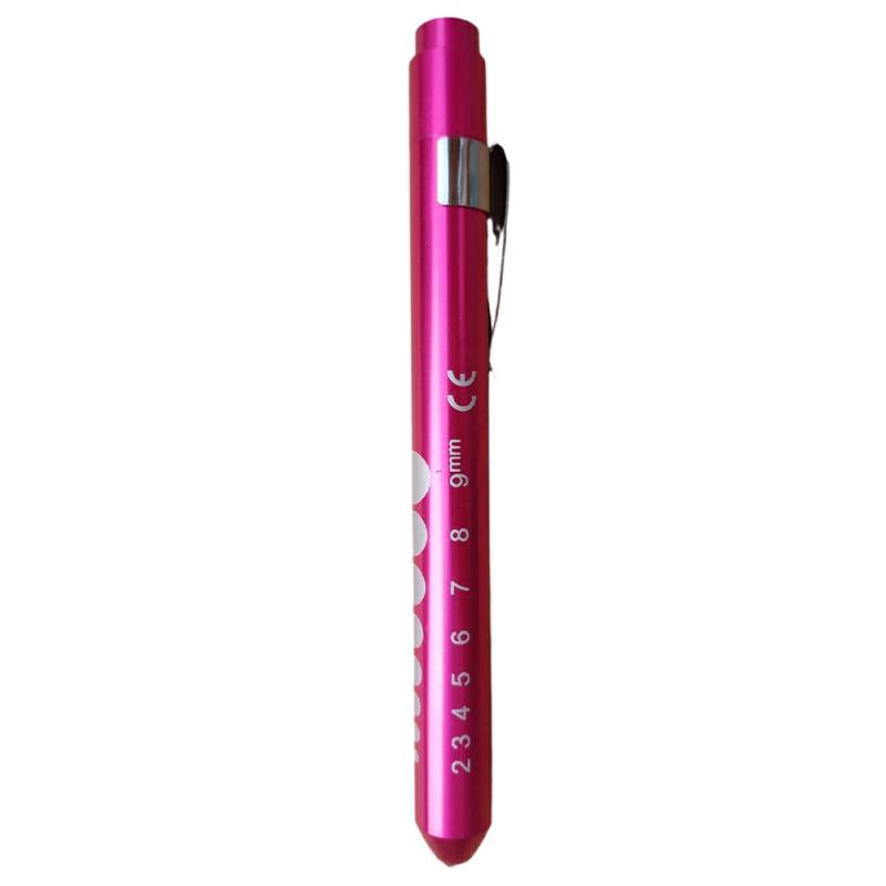 Portable Pen Light With Pen Clip Battery Powered Penlight For Nurses Doctor Pink Yellow Light  |  Desk Supplies Desk Supplies Desk Supplies