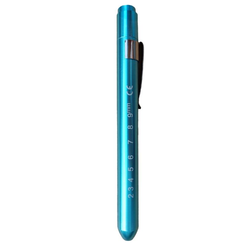 Portable Pen Light With Pen Clip Battery Powered Penlight For Nurses Doctor Sky Blueyellow Light  |  Desk Supplies Desk Supplies Desk Supplies