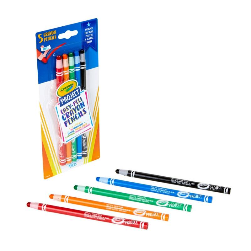 Project 5 Ct. Easy Peel Crayon Pencils  |  Art & Crafts Art & Crafts Art & Crafts