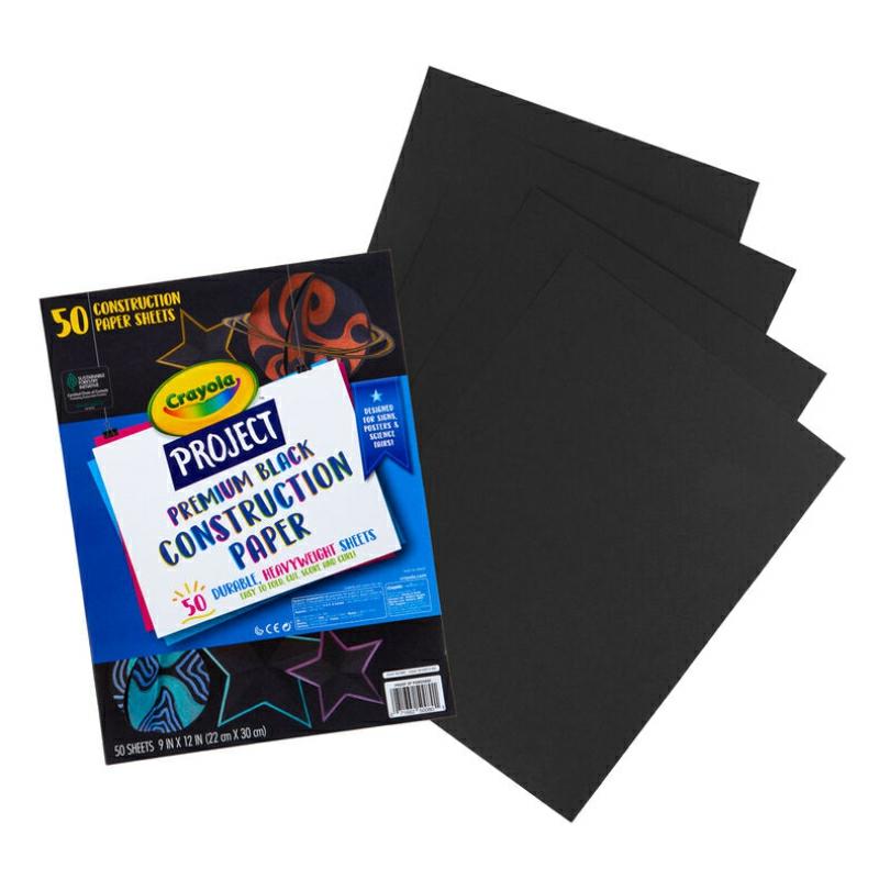 Project, Premium Black Construction Paper, 50 Sheets  |  Art & Crafts Art & Crafts Art & Crafts