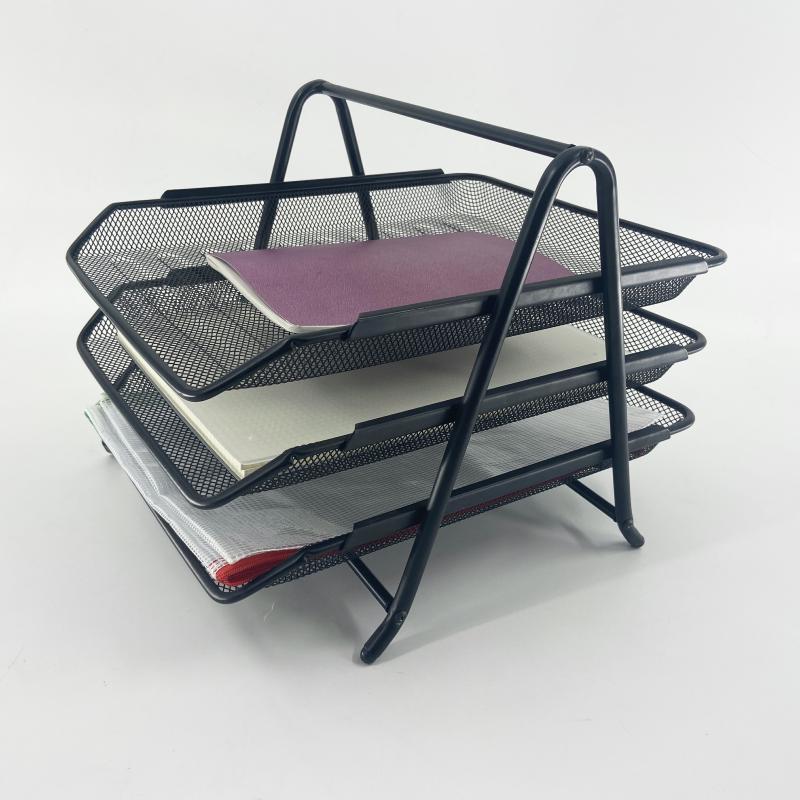 Promo Document File Tray Organizer Metal Mesh Desk Organizer With Organizer  |  Files & Folders Files & Folders Files & Folders