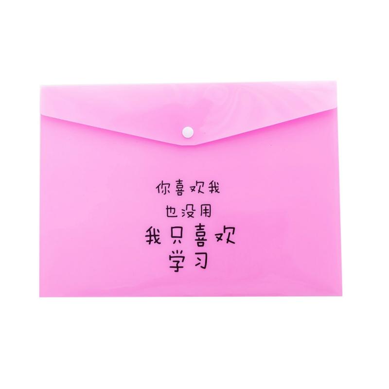 Pvc A4 Paper File Document Holder Organizer Storage Bag Office School Stationery (Pink)  |  Files & Folders Files & Folders Files & Folders