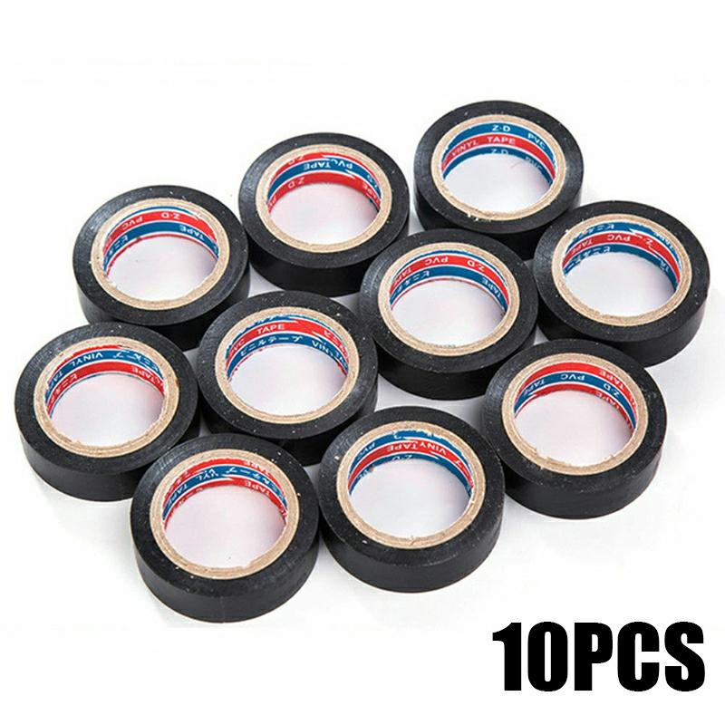 Pvc Electrical Wire Insulating Tape Roll Black 6M Length 16Mm Wide Waterproof 10Pcs New  |  Tapes & Adhesives Tapes & Adhesives Tapes & Adhesives