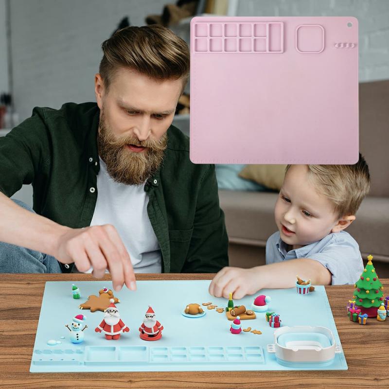 Rectangular Silicone Painting Mat Foldable Doodles Drawing Pad With Cup For Kids Green  |  Art & Crafts Art & Crafts Art & Crafts