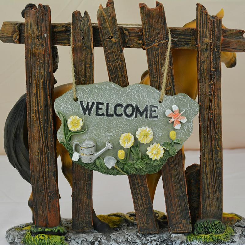 Resin Wall Sign With Hanging String Decorative Welcome Hanging Sign For Front Porch Home Decor A  |  Art & Crafts Art & Crafts A