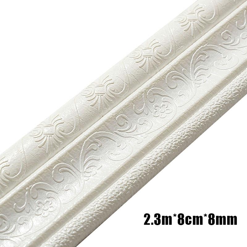 Self Adhesive Flexible Foam Molding Trim 3D Sticky Decorative Wall Border Wall Lines Wall Paper For Home 2.3M R06 White 2.3M  |  Tapes & Adhesives Tapes & Adhesives R06 Ash Wood 2.3m