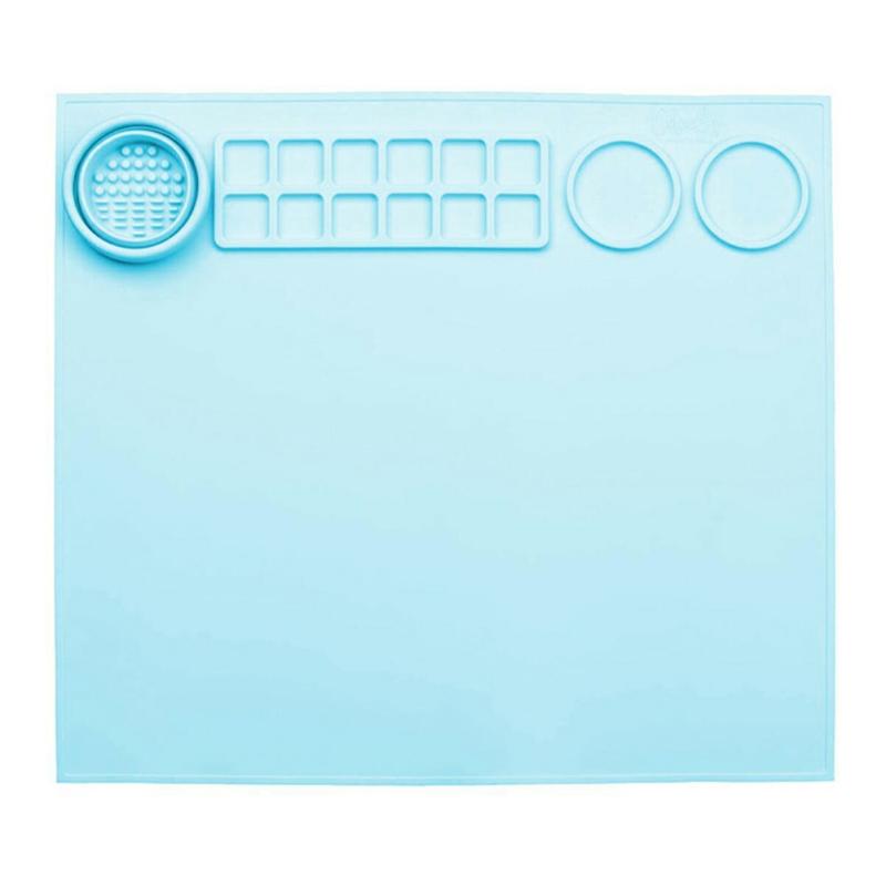 Silicone Craft Mat Non-Stick Painting Pad With Collapsible Cup Foldable Silicone Painting Sheet For Kids Light Blue  |  Art & Crafts Art & Crafts Art & Crafts