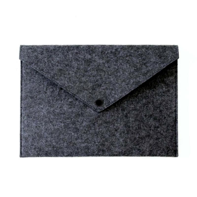 Simple Solid A4 Big Capacity Document Bag Business Briefcase File Folders Felt Filing Bags Dark Grey  |  Files & Folders Files & Folders Dark Grey